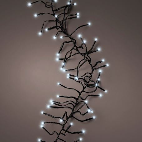 23 FT 768 LED Cool White Cluster Lights With Green Wire