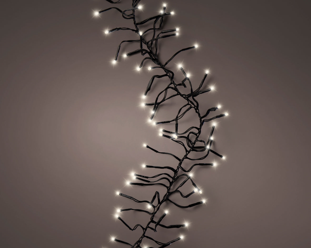 35 FT Cluster 1128 LED Warm White Green Wire 8 Function Twinkle