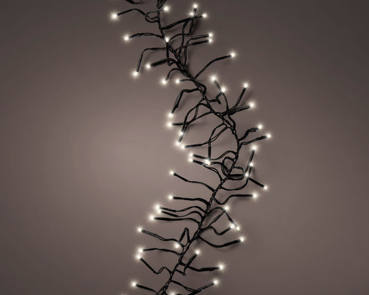 35 FT Cluster 1128 LED Warm White Green Wire 8 Function Twinkle