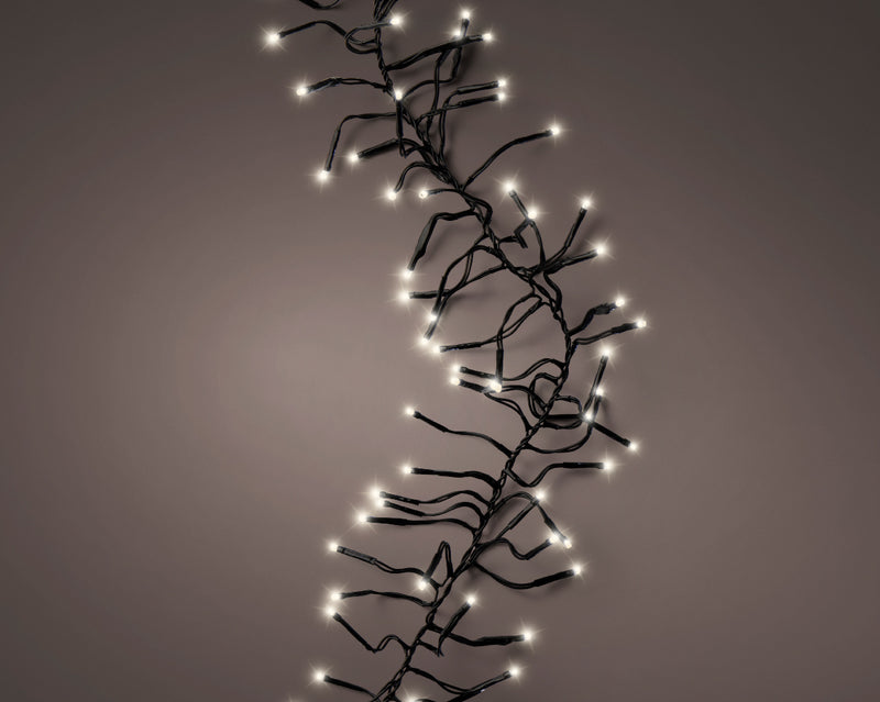 35 FT Cluster 1128 LED Warm White Green Wire 8 Function Twinkle