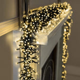 35 FT Cluster 1128 LED Warm White Green Wire 8 Function Twinkle