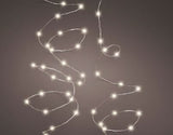 8 FT 50 Micro LED Warm White Twinkle Lights With Silver Wire Battery Operated