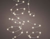 Guirnalda de luces LED de 2,4 m con 50 microluces centelleantes de color blanco cálido, con cable plateado, a pilas