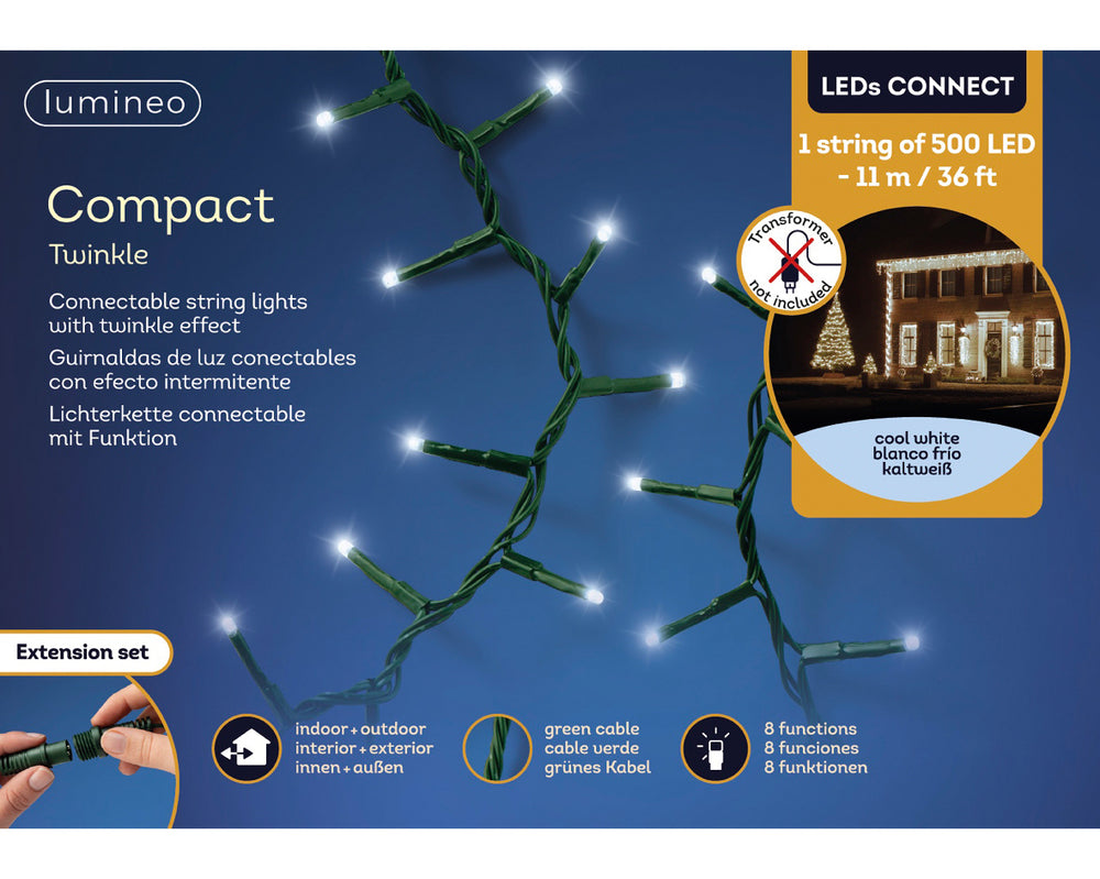 36 FT 500 LED Cool White Compact Extension Set With Green Wire