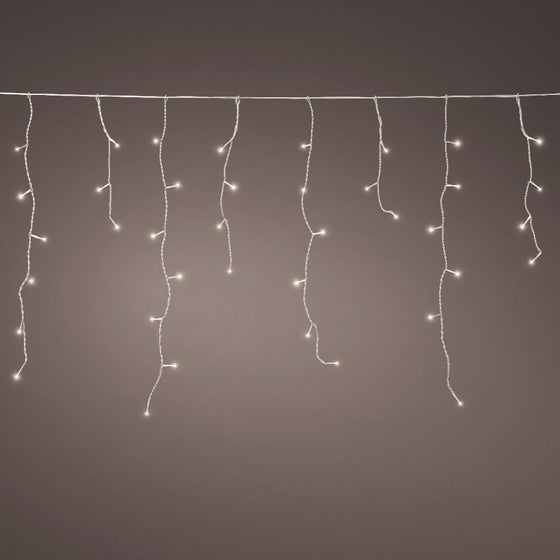 Juego de iniciación de carámbano de 24 pies, cadena blanca cálida de 250 luces LED