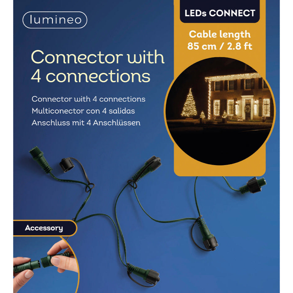 3 FT Green Extension Set With 4 Connections