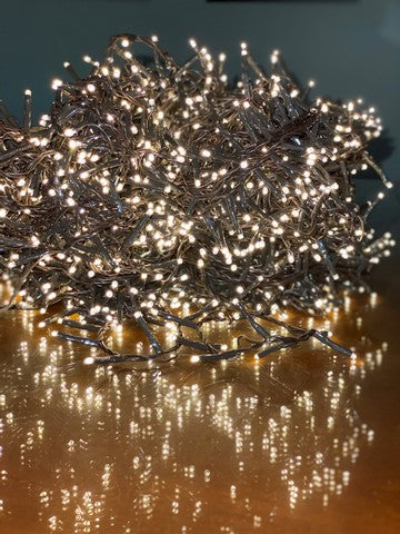 112 FT 1500 LED Warm White Compact Lights With Brown Wire