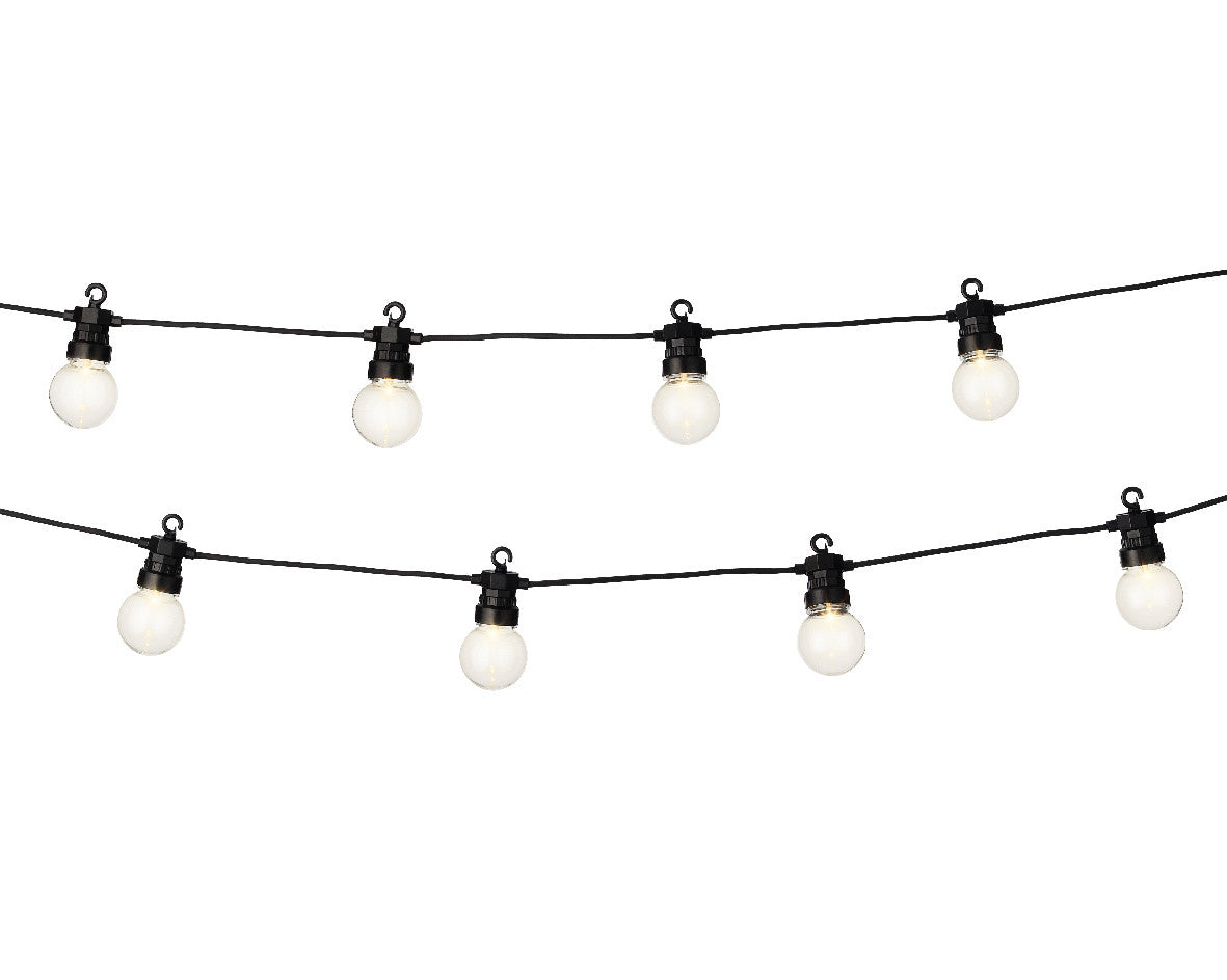 31 FT 20 LED Starter Set Warm White Party Lights With Black Wire