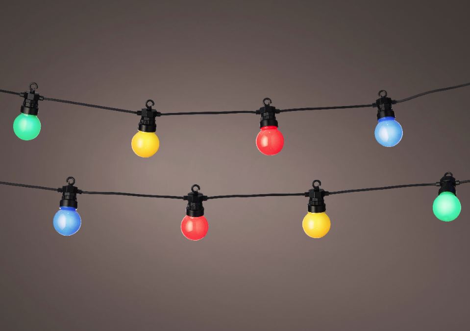 31 FT 20 LED Starter Set Multi Party Lights With Black Wire