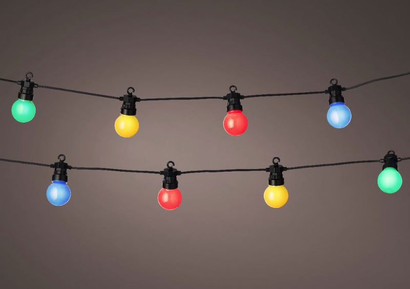 31 FT 20 LED Starter Set Multi Party Lights With Black Wire