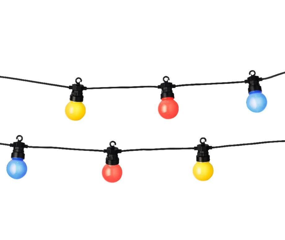 31 FT 20 LED Starter Set Multi Party Lights With Black Wire