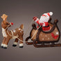 19" 90 LED Cool White Battery Operated Outdoor Santa Sleigh & Reindeer Acrylic
