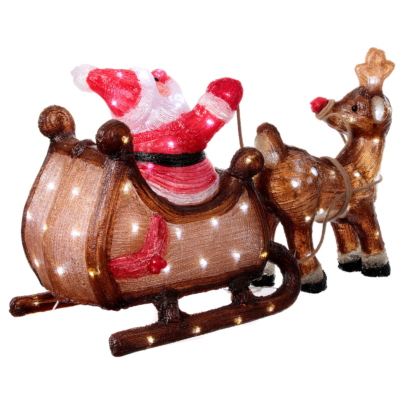 Trineo de Papá Noel y reno para exteriores con pilas, 19\, image size:1600x1600