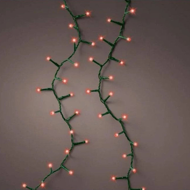 36 FT 500 LED Red Compact Lights With Green Wire