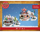 6" Lighted Winter Village Assorted Set Of 2