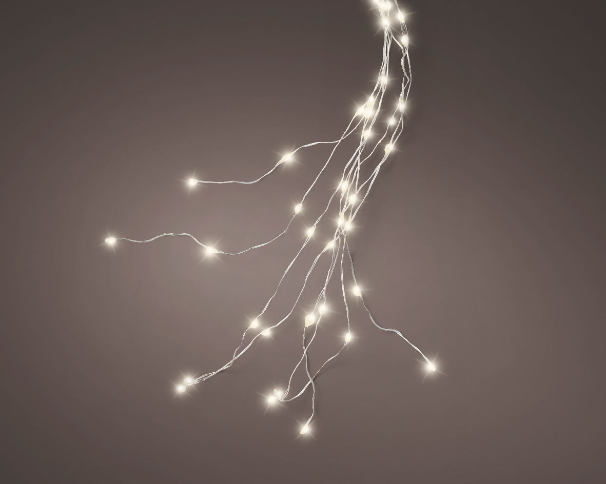 8 PIES 832 LED Luces Intermitentes Micro Racimo de Árbol Blanco Cálido con Alambre Plateado