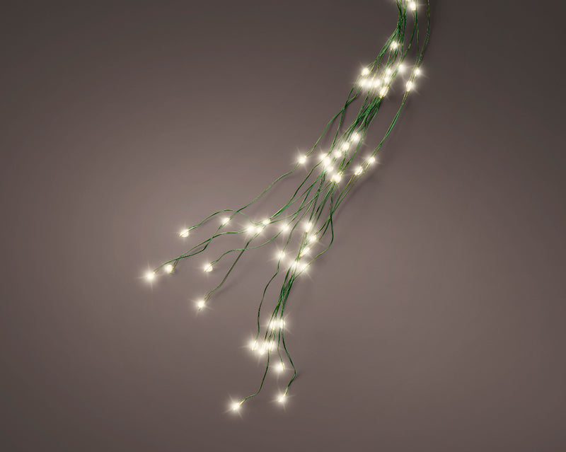Luces Micro LED Cálidas Blancas en Racimo de 832, Cable Verde, 2,4 m