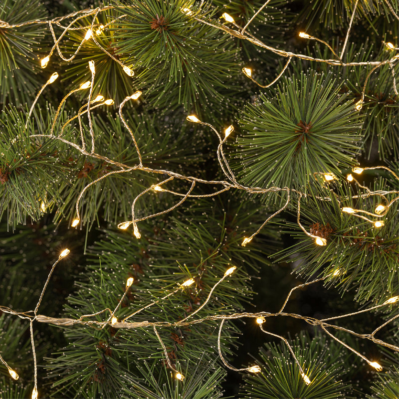 20 FT 480 Micro LED Warm White Compact Lights With Silver Wire