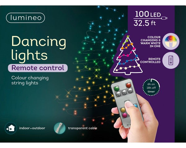 33 FT 100 LED Dancing Color Changing Transparent Wire With Remote Control