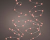 Guirnalda de luces rojas micro LED de 12 m con cable plateado y 8 funciones de destello