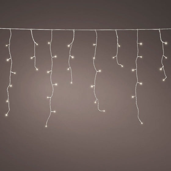 Juego de extensión de 24 pies, cadena de carámbanos de color blanco cálido con 250 luces LED