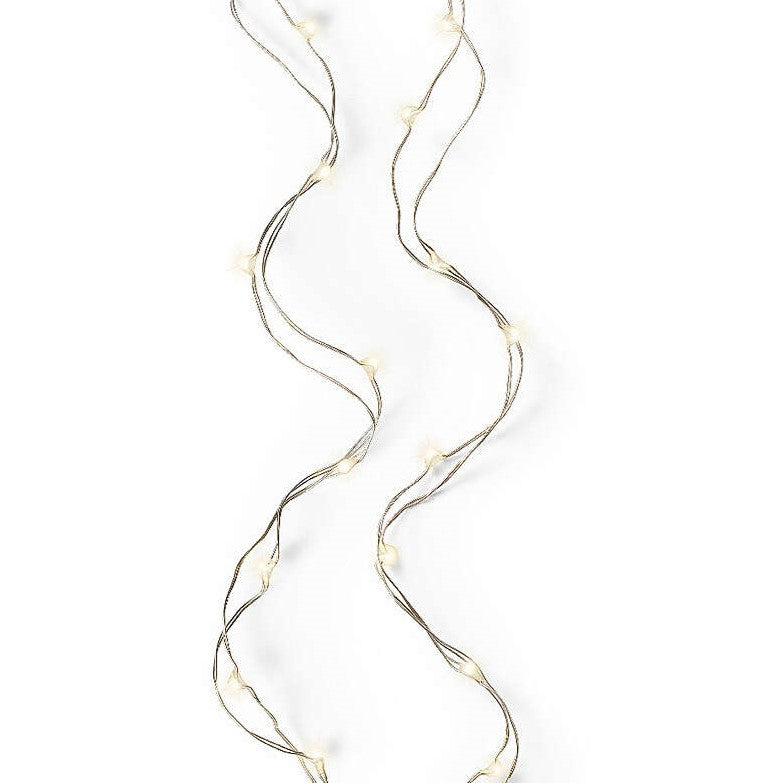16 FT 100 Micro LED Warm White Steady Lights With Silver Wire Battery Operated