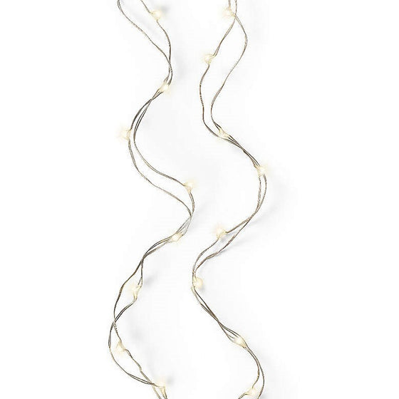 10 FT 60 Micro LED Warm White Steady Lights With Silver Wire Battery Operated