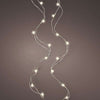 Luces LED micro cálidas fijas de 16 pies y 100 con cable plateado a pilas