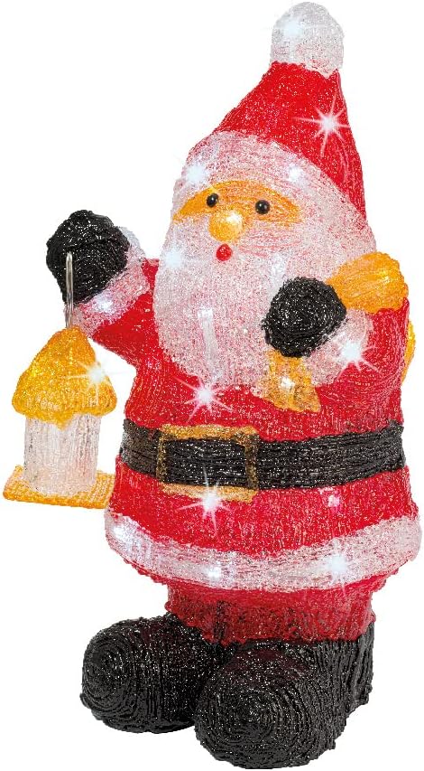 18" 40 LED Cool White Red Santa Battery Operated