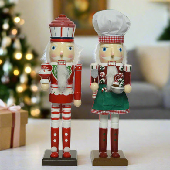 10" Candy Baking Nutcracker Assorted Set Of 2