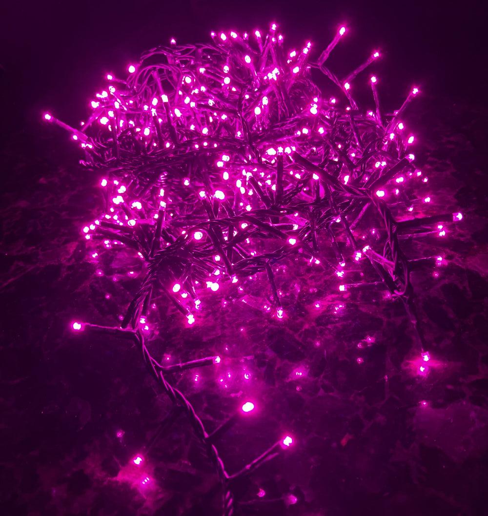 36 FT 500 LED Pink Compact Extension Set With Green Wire