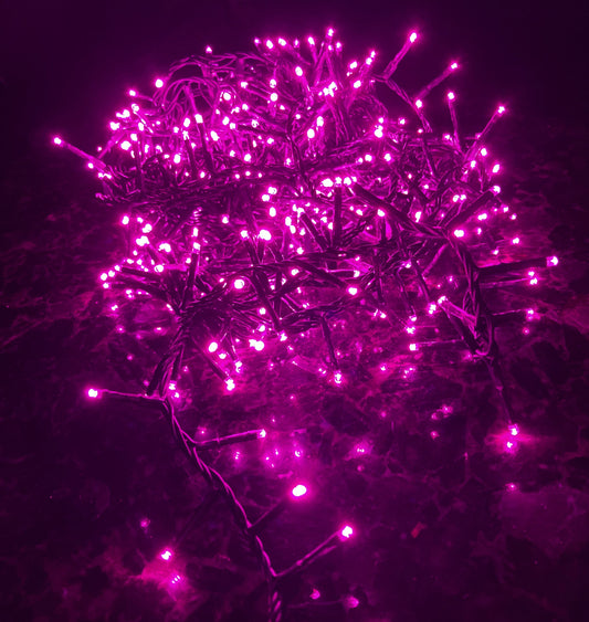 36 FT 500 LED Pink Compact Extension Set With Green Wire