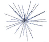 Decorative LED starburst with metallic sheen on a white background