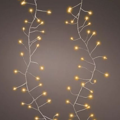 4 FT 100 Micro LED Classic Warm Compact Lights With Silver Wire Battery Operated