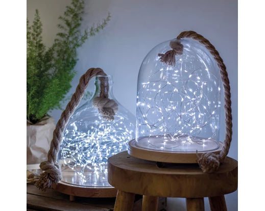 10 FT 60 Micro LED Cool White Lights With Silver Wire Battery Operated