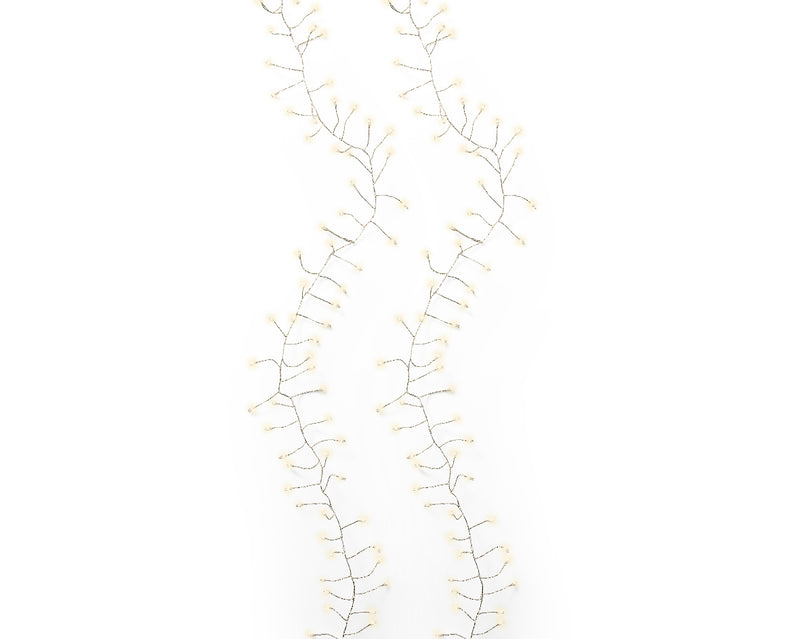 4 FT 100 Micro LED Warm White Compact Lights With Silver Wire Battery Operated