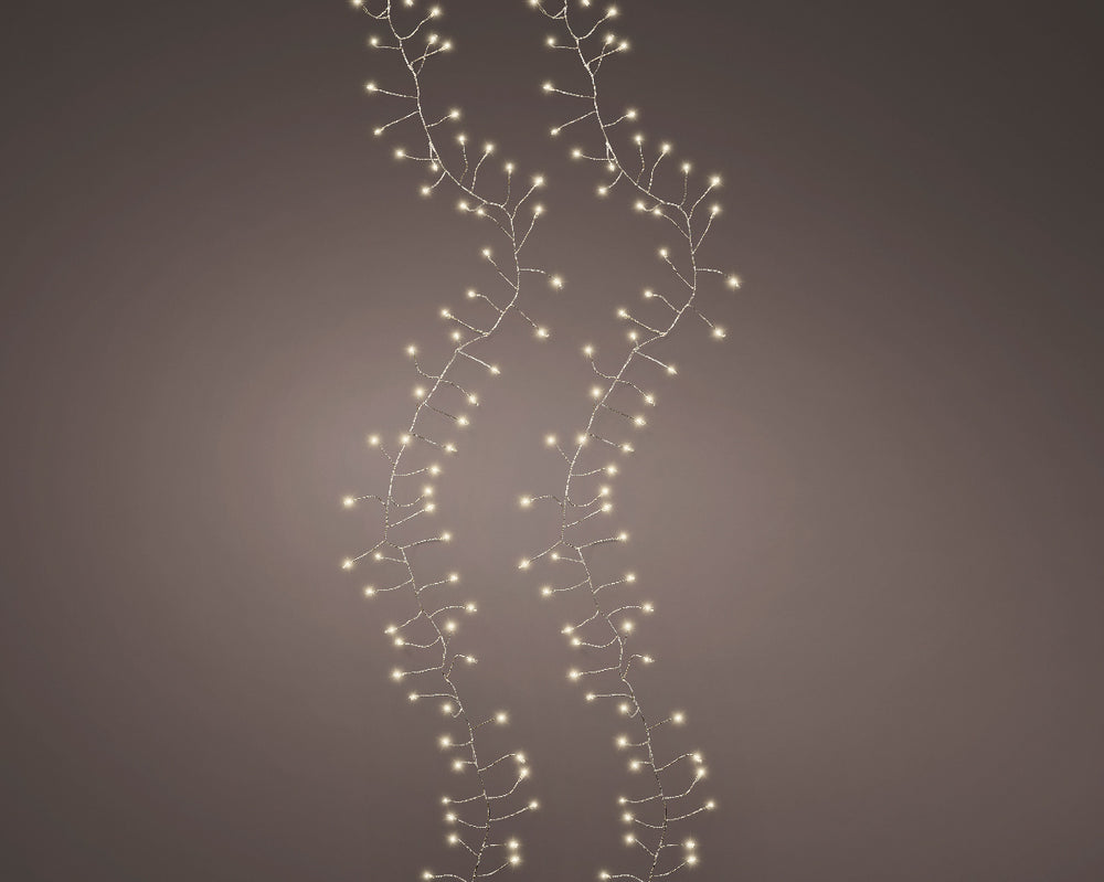 4 FT 100 Micro LED Warm White Compact Lights With Silver Wire Battery Operated