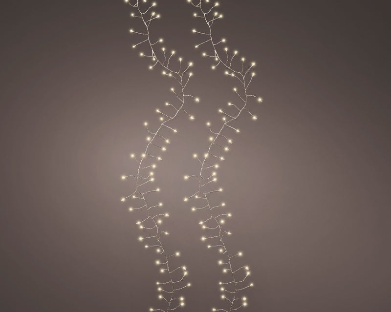 4 FT 100 Micro LED Warm White Compact Lights With Silver Wire Battery Operated