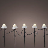 8" 20 LED Warm White Mushroom Stakes With Black Wire