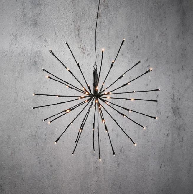 Juego de extensión con cable negro Polestar de 160 luces LED blanco cálido