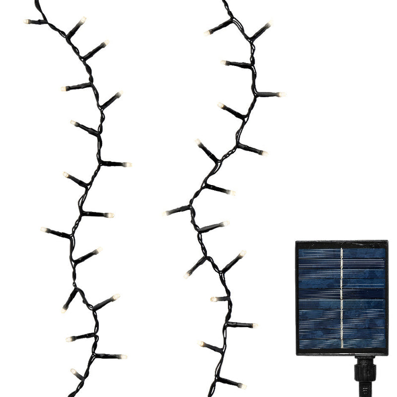Luces Solares Compactas de 36 PIES y 500 LED Blanco Cálido con Cable Negro