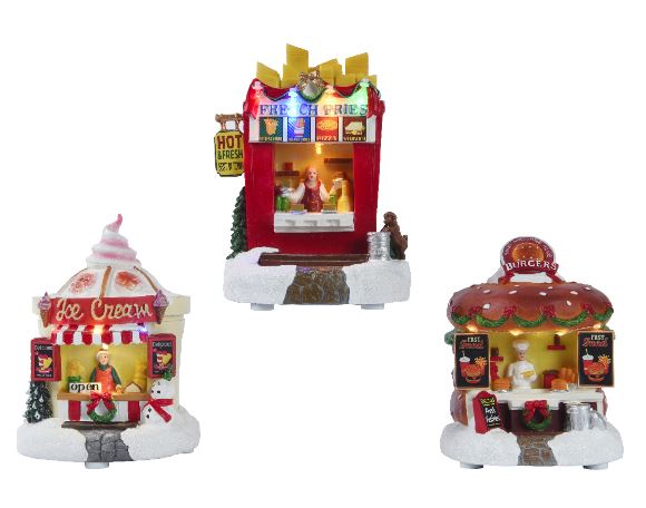 6" Micro LED Diner Assorted Set Of 3