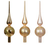 12" Gold Glitter Finial Tree Topper Assorted Set Of 3