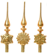 14" Gold Finial Tree Topper Assortment Of 3