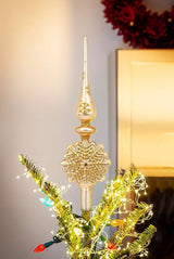 14" Gold Finial Tree Topper Assortment Of 3