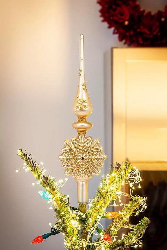 14" Gold Finial Tree Topper Assortment Of 3