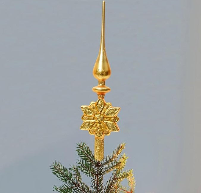 14" Gold Finial Tree Topper Assortment Of 3