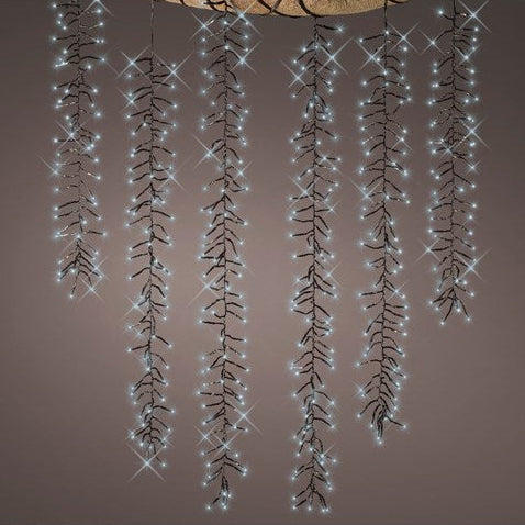 39 FT Cascade Starter Set Cool White With 6 Strings 480 LED Lights Transformer