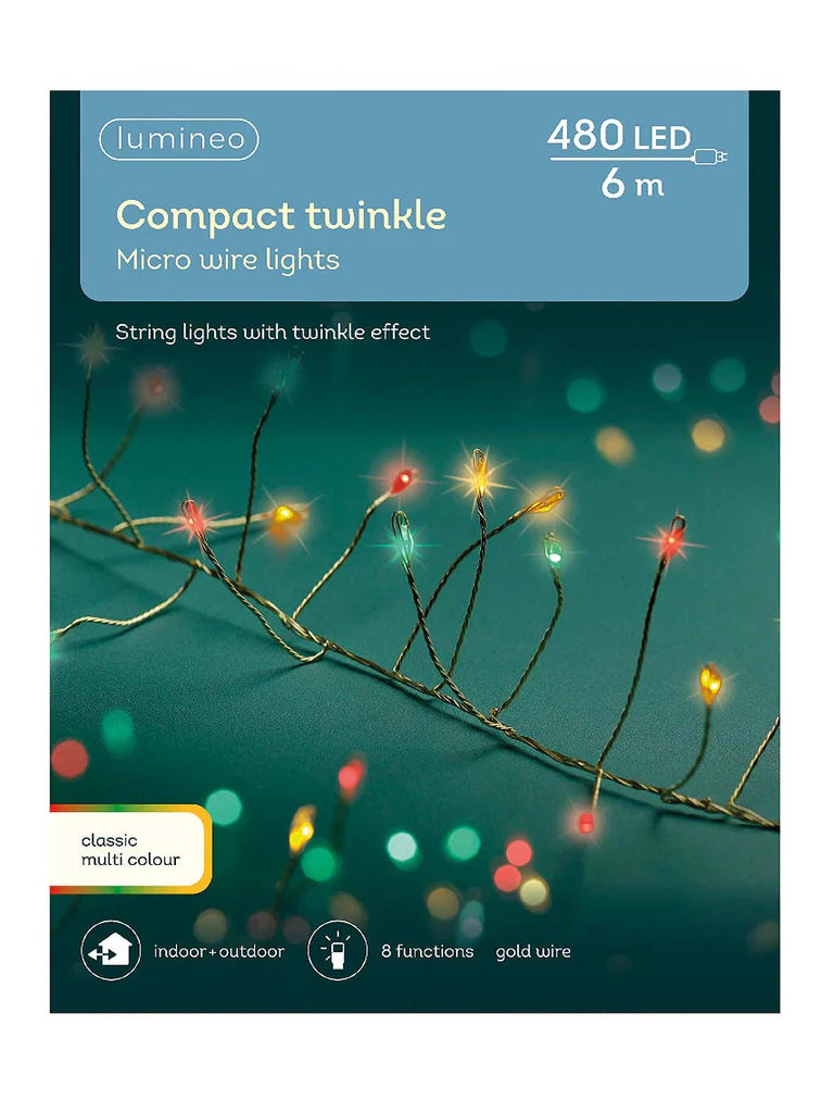 20 FT 480 Micro LED Multi Compact Lights With Gold Wire