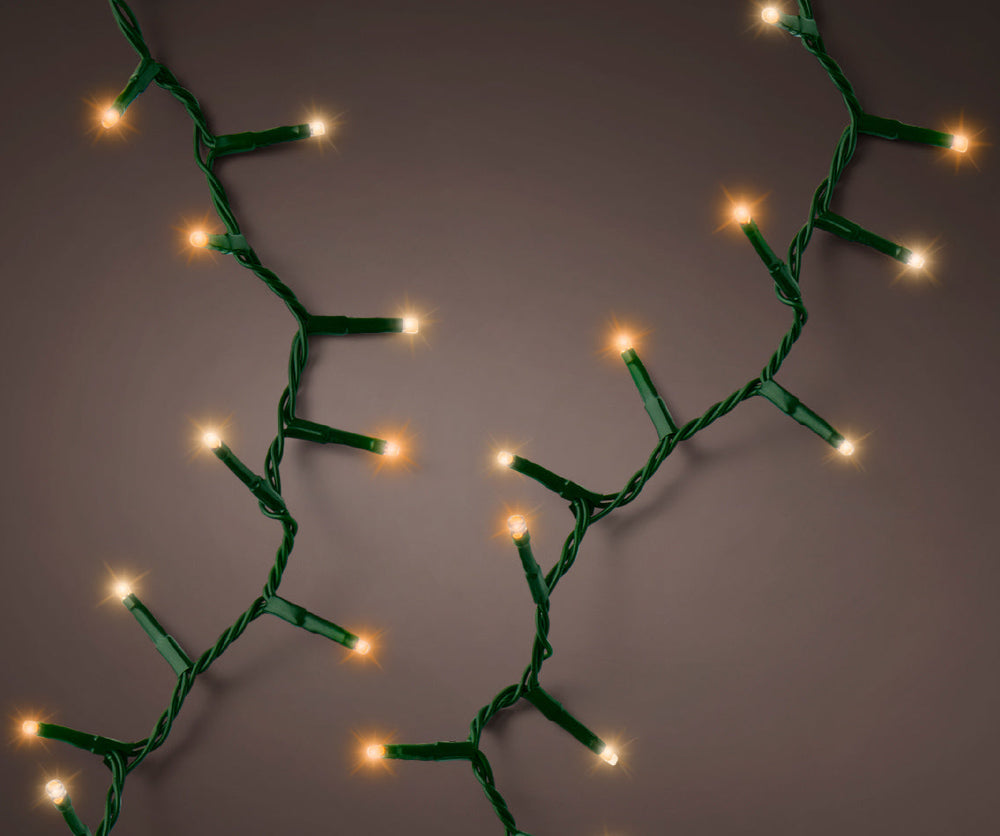 36 FT 500 LED Classic Warm & Warm White Compact Lights With Green Wire